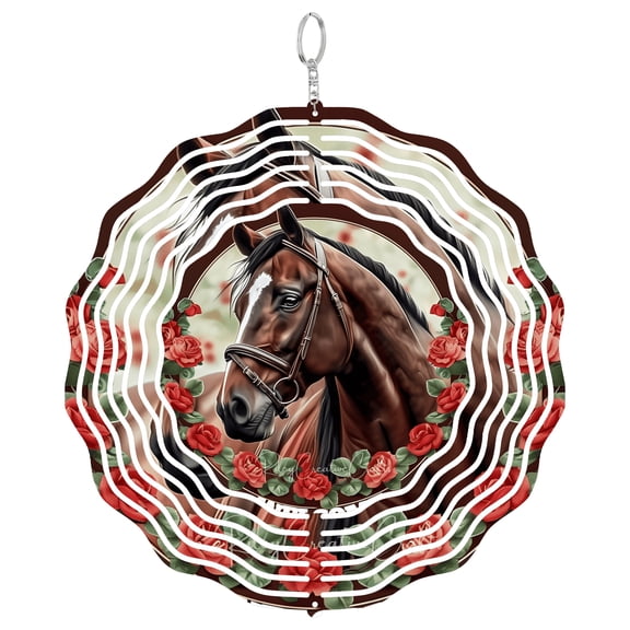 Era Gift Farm Horse Wind Spinner, Equestrian Stallion 3D Kinetic Art, Outdoor Yard Decor