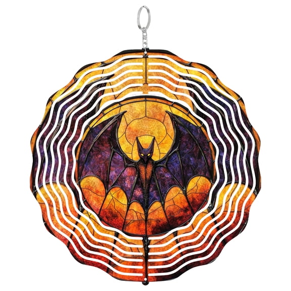 Era Gift Halloween Bat Wind Spinner, Spooky Animal 3D Kinetic Art, Outdoor Yard Decor