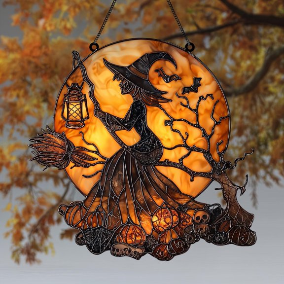 Era Gift Halloween Witch Suncatcher, Witch Halloween Window Hanging, Spooky Witch Ornament, Witch Vibes, Halloween Decor, Halloween Ornament