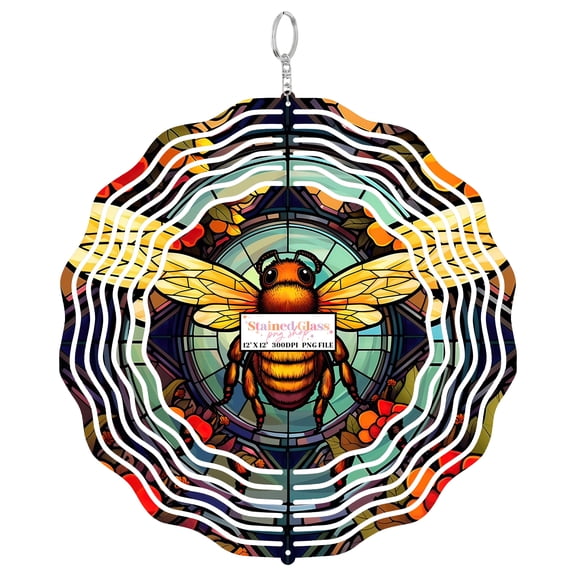 Era Gift Honey Bee Flower 3D Wind Spinner, Stainless Steel Kinetic Art, Garden Pollinator Decor, Bee Keeper Gift, 10 Inch