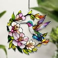 thumbnail image 1 of Era Gift Hummingbird Flower ACRYLIC Window Hanging Suncatcher, Hummingbird Flower Wall Art, Hummingbird Lovers Gift, Bird Gift, House Decor, 1 of 7