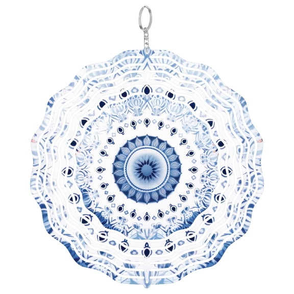 Era Gift Intricate Mandala Zen Sun Catcher 3D Wind Spinner, Stainless Steel Kinetic Art, Detailed Line Decor, Focus Gift, 10 Inch