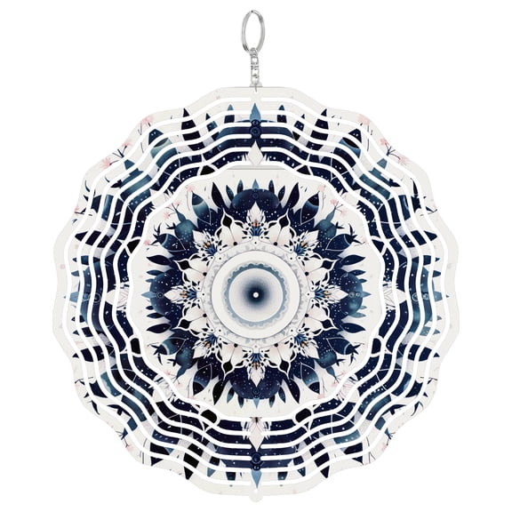 Era Gift Japanese Zen Mandala Enso Tranquil Sun Catcher 3D Wind Spinner, Stainless Steel Kinetic Art, Meditation Decor, Zen Gift, 10 Inch
