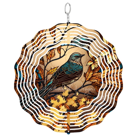 Era Gift Mockingbird Bird Sun Catcher 3D Wind Spinner, Stainless Steel Kinetic Art, State Bird Decor, Nature Gift, 10 Inch