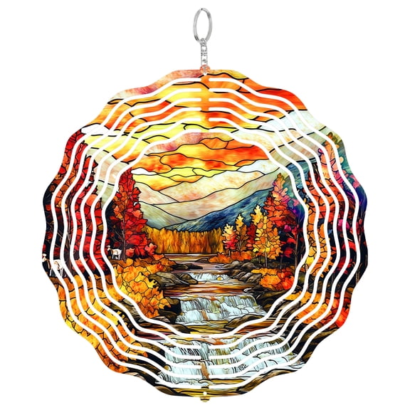 Era Gift Mountain Range Wind Spinner, Landscape Nature 3D Kinetic Art, Outdoor Garden Gift