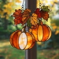 thumbnail image 1 of Era Gift Pumpkin Faux Stained Glass Window Hanging, Pumpkins Acrylic Suncatcher, Fall Decor Gift, Halloween decor, Autumn Porch Decor, 1 of 7