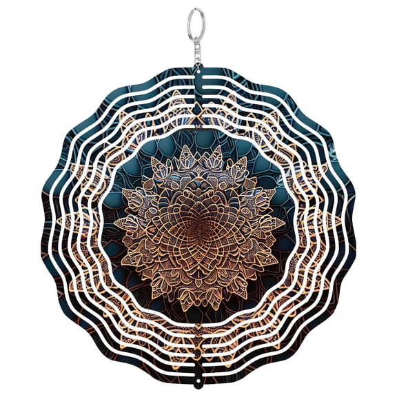 Era Gift Sacred Geometry Mandala Sun Catcher 3D Wind Spinner, Stainless Steel Kinetic Art, Divine Shape Decor, Mystical Gift, 10 Inch