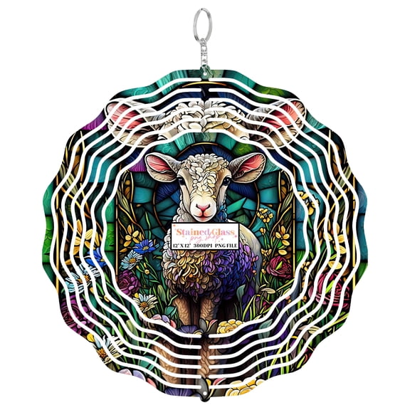 Era Gift Sheep Sun Catcher 3D Wind Spinner, Stainless Steel Kinetic Art, Farm Wool Decor, Country Gift, 10 Inch