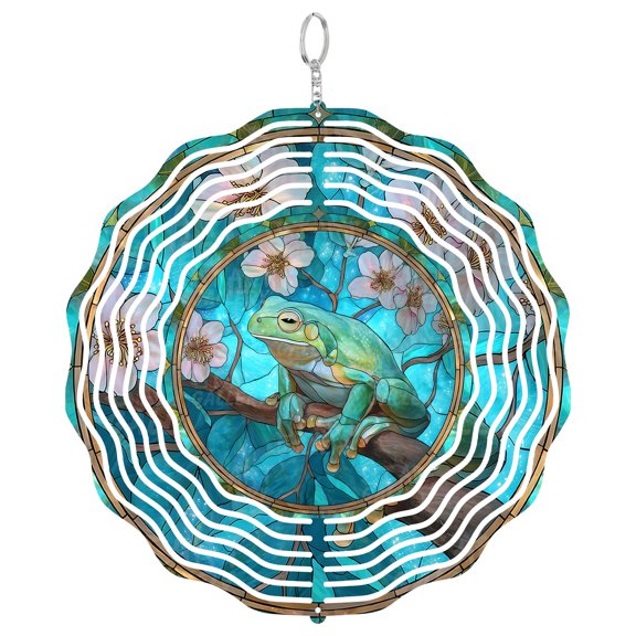 Era Gift Tree Frog Wind Spinner, Rainforest Nature 3D Kinetic Art, Outdoor Yard Decor