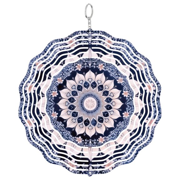Era Gift Unique Mandala Geometric Sun Catcher 3D Wind Spinner, Stainless Steel Kinetic Art, Custom Pattern Decor, Rare Gift, 10 Inch