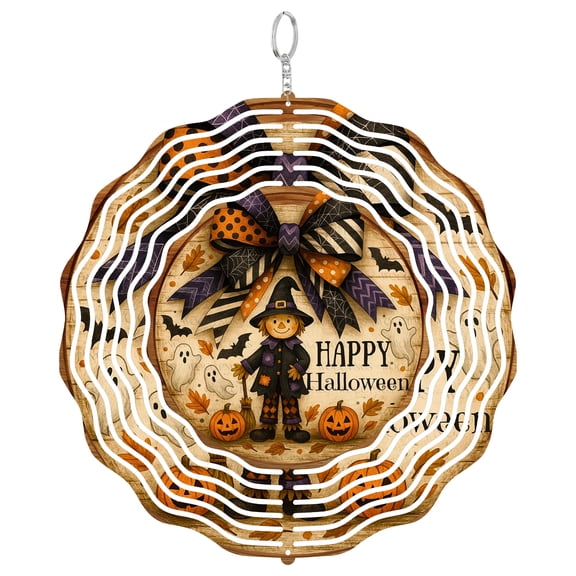 Era Gift Vintage Scarecrow Sun Catcher 3D Wind Spinner, Stainless Steel Kinetic Art, Halloween Yard Decor, Fall Gift, 10 Inch
