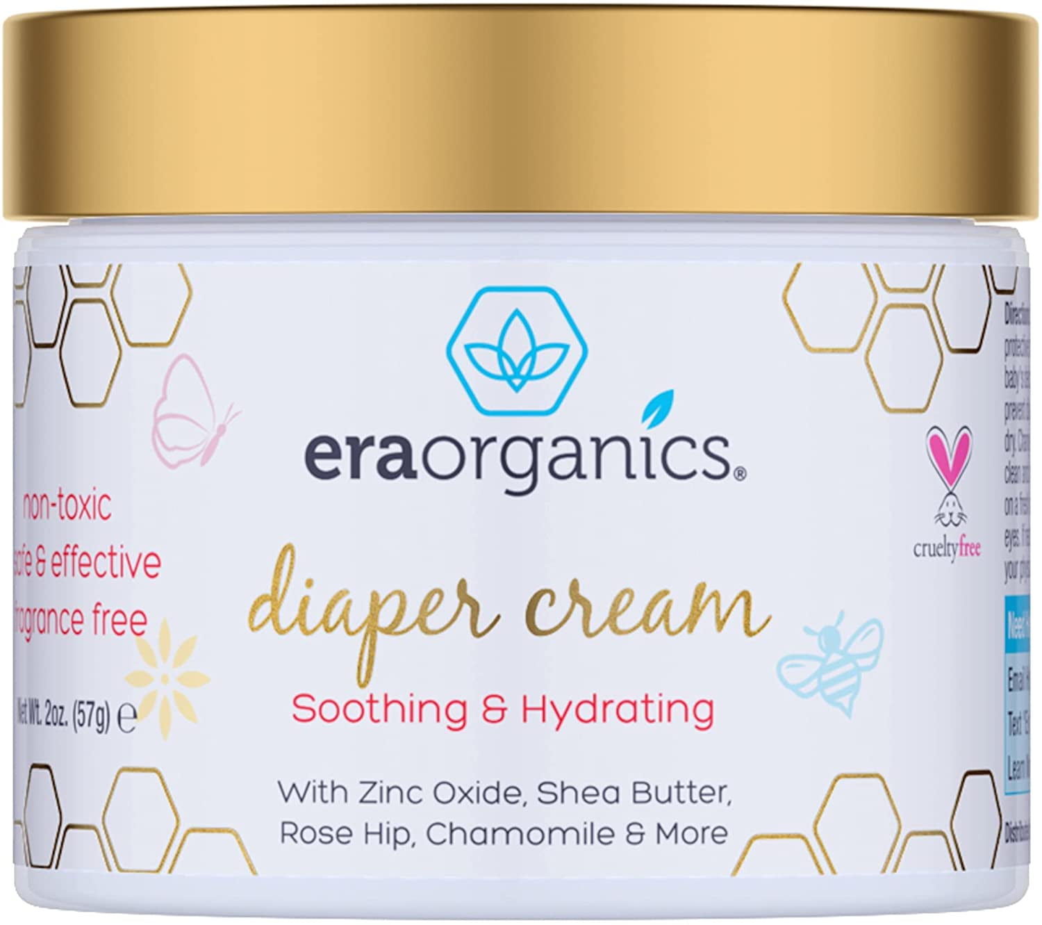 Era Organics Diaper Rash Cream Extra Soothing Zinc Oxide Diaper Rash