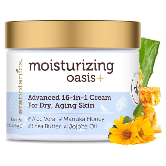 Era Organics Face Moisturizer for Dry Skin - Extra Moisturizing 16-in-1 Age Defense Facial Cream With Manuka Honey, Avocado Oil, Jojoba Oil - pH Balanced Non Greasy Daily Face Cream For Women & Men