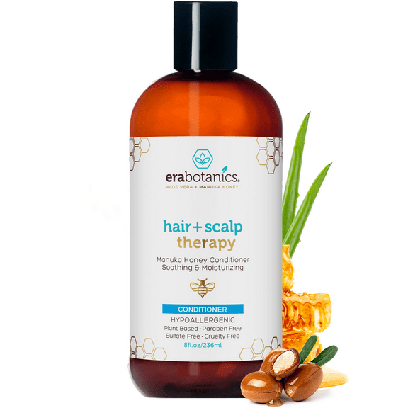 Era Organics Hair Conditioner For Itchy Scalp - Argan Oil Conditioner for Dry, Itchy Scalp & Dry, Damaged, Frizzy Hair With Manuka Honey, Aloe Vera & More - Sulfate Free, Ph Balanced 8oz Era-Organics