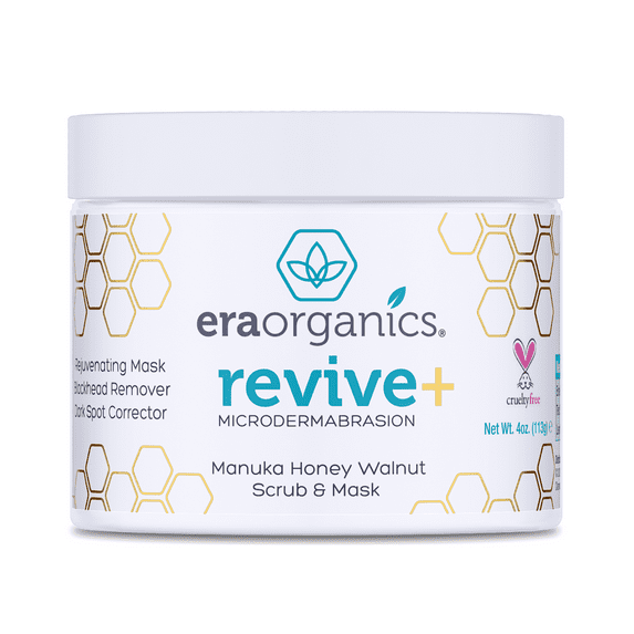 Era Organics Microdermabrasion Facial Scrub & Face Exfoliator - Spa Quality Exfoliating Face Mask with Manuka Honey & Walnut - Moisturizing Facial Exfoliant for Dry Skin, Blackheads, Wrinkles, Acne +