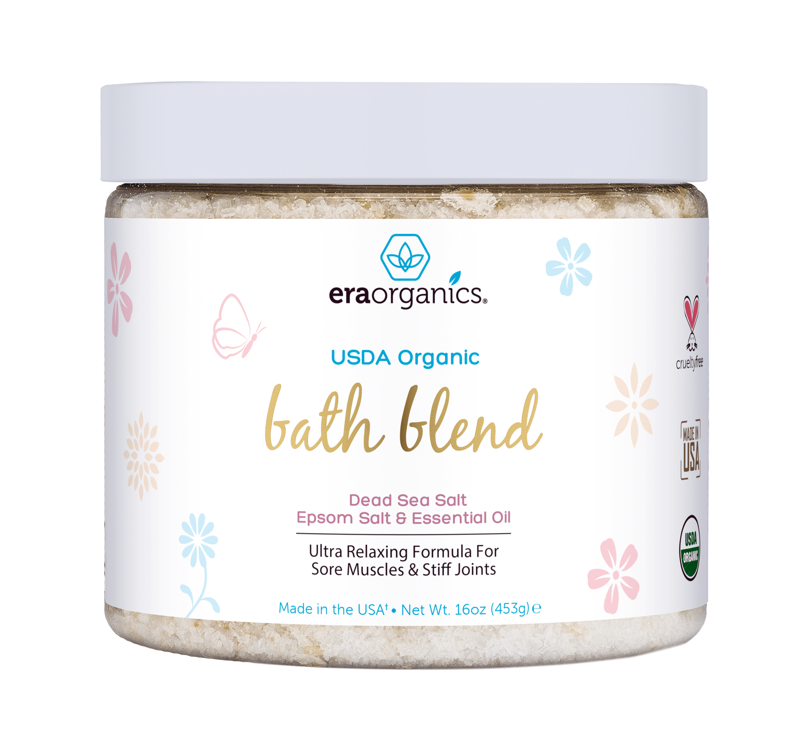 Era Organics Relaxing Bath Salts & Essential Oils Extra Soothing Spa Quality Epsom Salt, Dead Sea Salt & Essential Oil Blend for Sore Muscles, Swollen Feet, Sitz Bath for Hemorrhoids Help & More