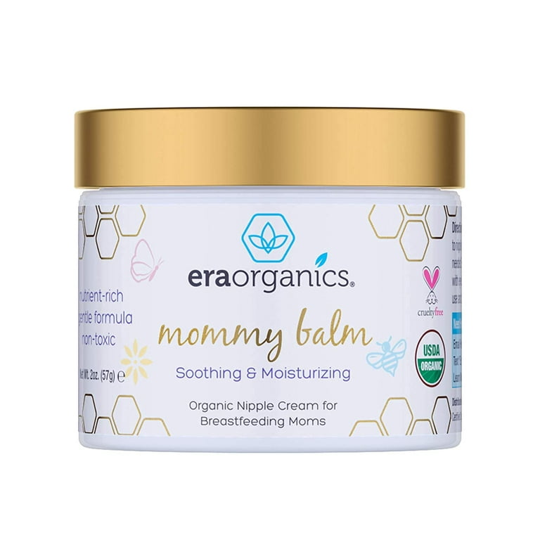 Era Organics Soothing Nipple Cream for Breastfeeding Moms - Organic Healing Balm For Chapped, Irritated Sensitive Skin - Baby Safe Breastfeeding Cream - 2 oz tub