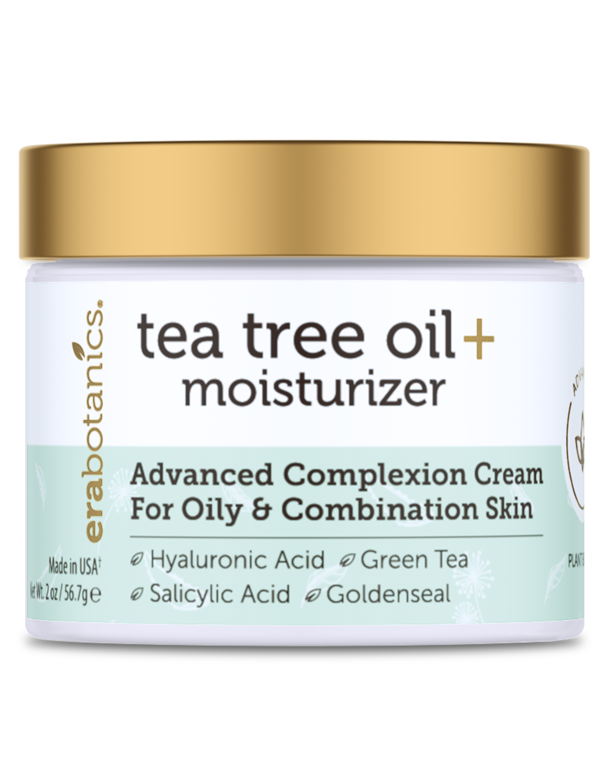 Era Organics Tea Tree Oil Face Cream - For Oily, Acne Prone Skin, Extra Soothing & Nourishing Non-Greasy Botanical Facial Moisturizer with 7X Ingredients For Rosacea, Cystic Acne, Blackheads & Redness - image 1 of 6