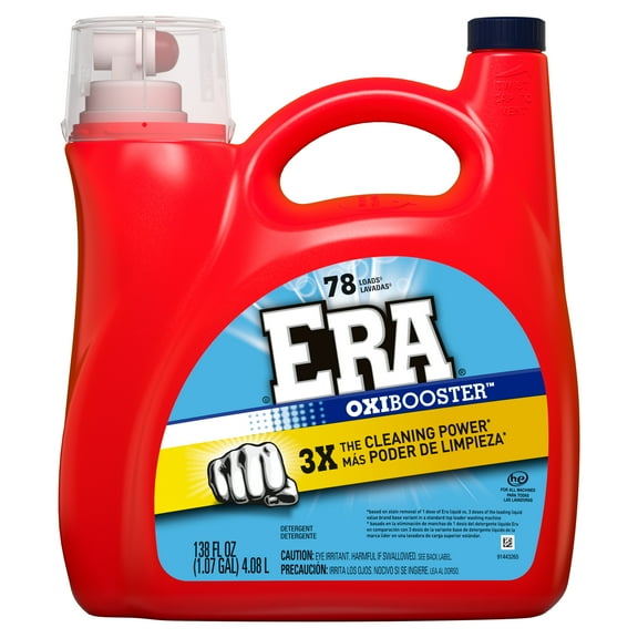 Era Oxibooster Liquid Laundry Detergent, 78 Loads, 138 Fl Oz