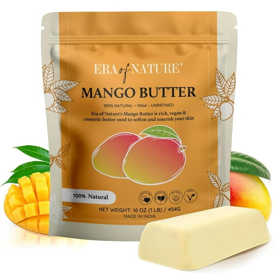 Era of Nature 100% Pure Natural Unrefined Organic Raw Mango Body Butter - 16 oz