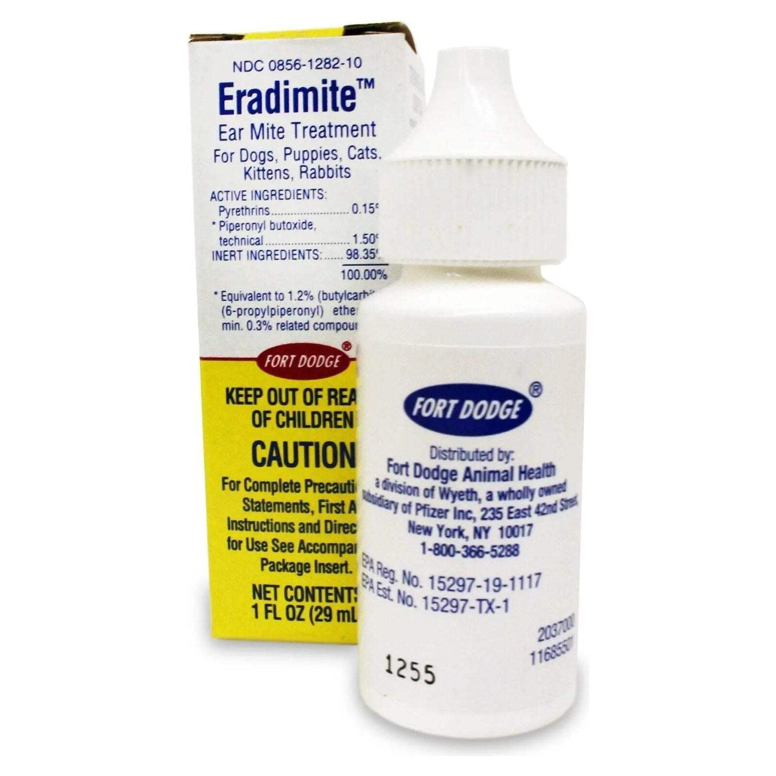 Eradimite Ear Mites Treatment and Ticks Removal for Animals 1 oz.