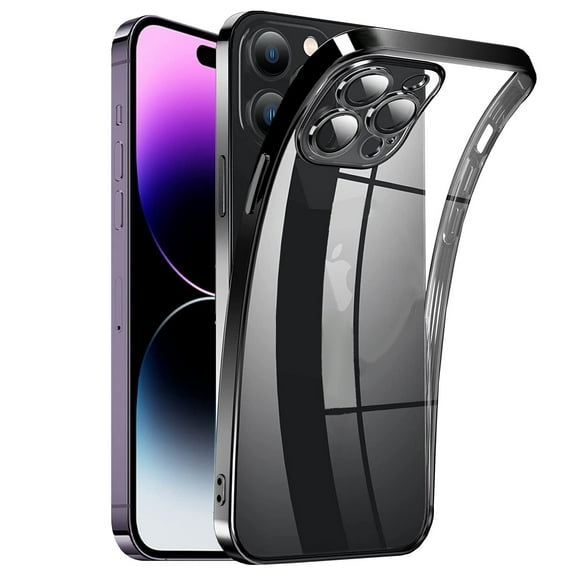 Erago Designed for iPhone 14 Pro Max Case,Shockproof Protective Non-Yellowing,Soft Slim Thin Clear Case for iPhone 14 Pro Max, 6.7 Inch 2022(Black)