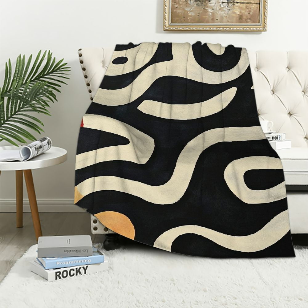 Erapdaur Abstract Art Super Soft Flannel Throw Blanket for All Seasons