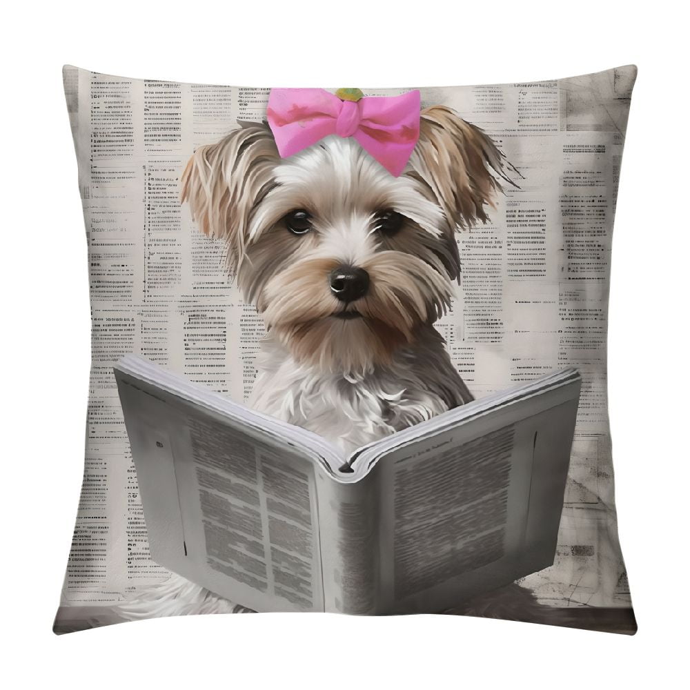 Erapdaur Cute Dog Square Pillow Cover Case for Cushions Sofa Bed