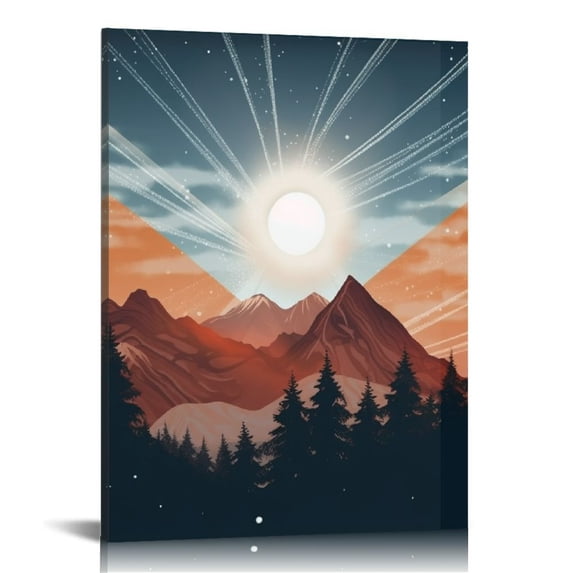 Erapdaur Stars Wall Art Canvas Prints for Home Office Decor, Bedroom and Living Room Wall Pictures, Bathroom Wall Decor with Hangable Hooks and Accessories 12x16 in