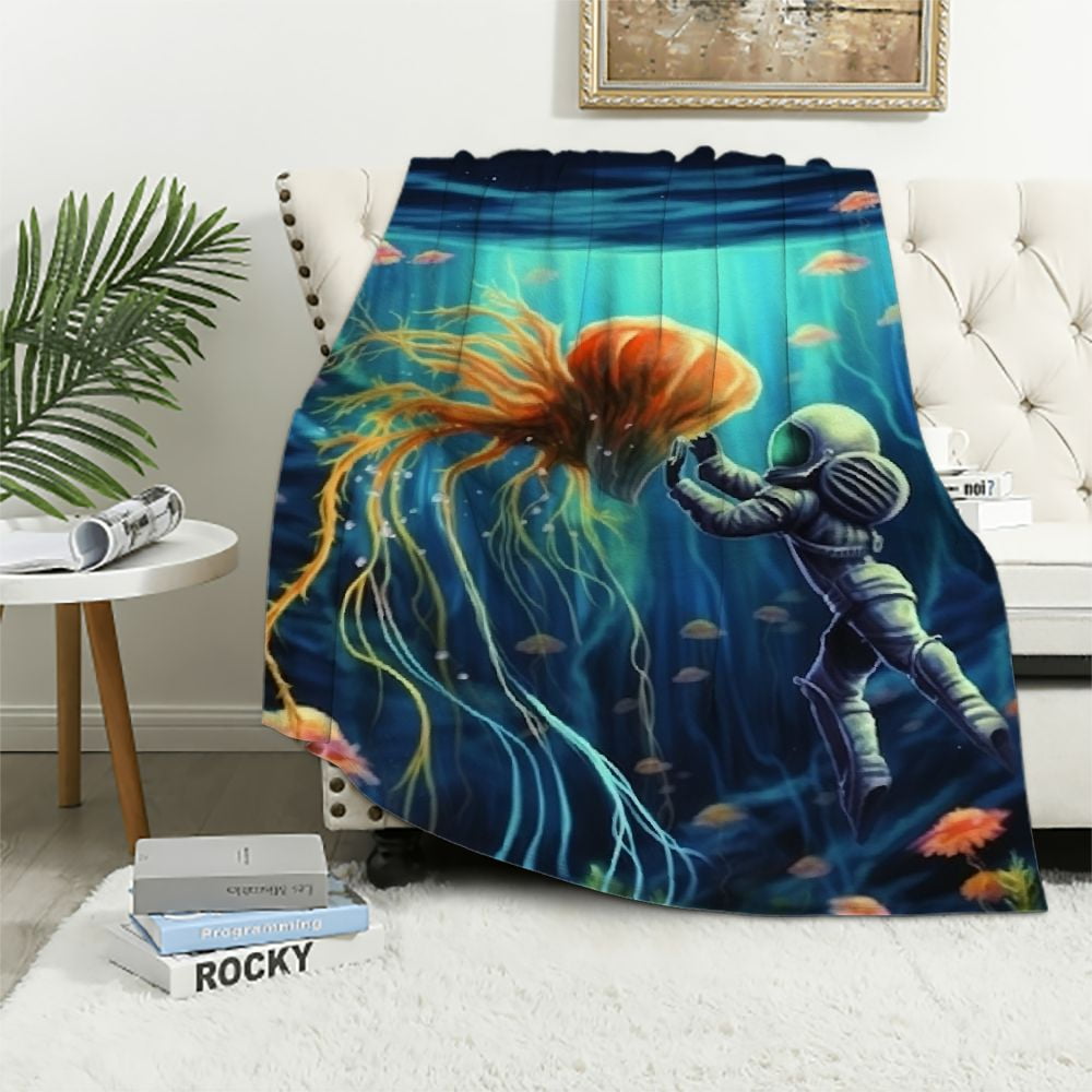 Erapdaur Underwater World Soft Plush Blanket for Couch Sofa Bed Home