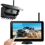 Erapta Magnetic Solar Wireless Backup Camera 7 Inch 1080P HD Touchscreen wIth DVR, IR Night Vison for Trailer/Truck/Small RV/Camper/Tractor