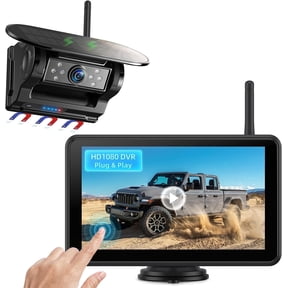 Erapta Magnetic Solar Wireless Backup Camera 7 Inch 1080P HD Touchscreen wIth DVR, IR Night Vison for Trailer/Truck/Small RV/Camper/Tractor