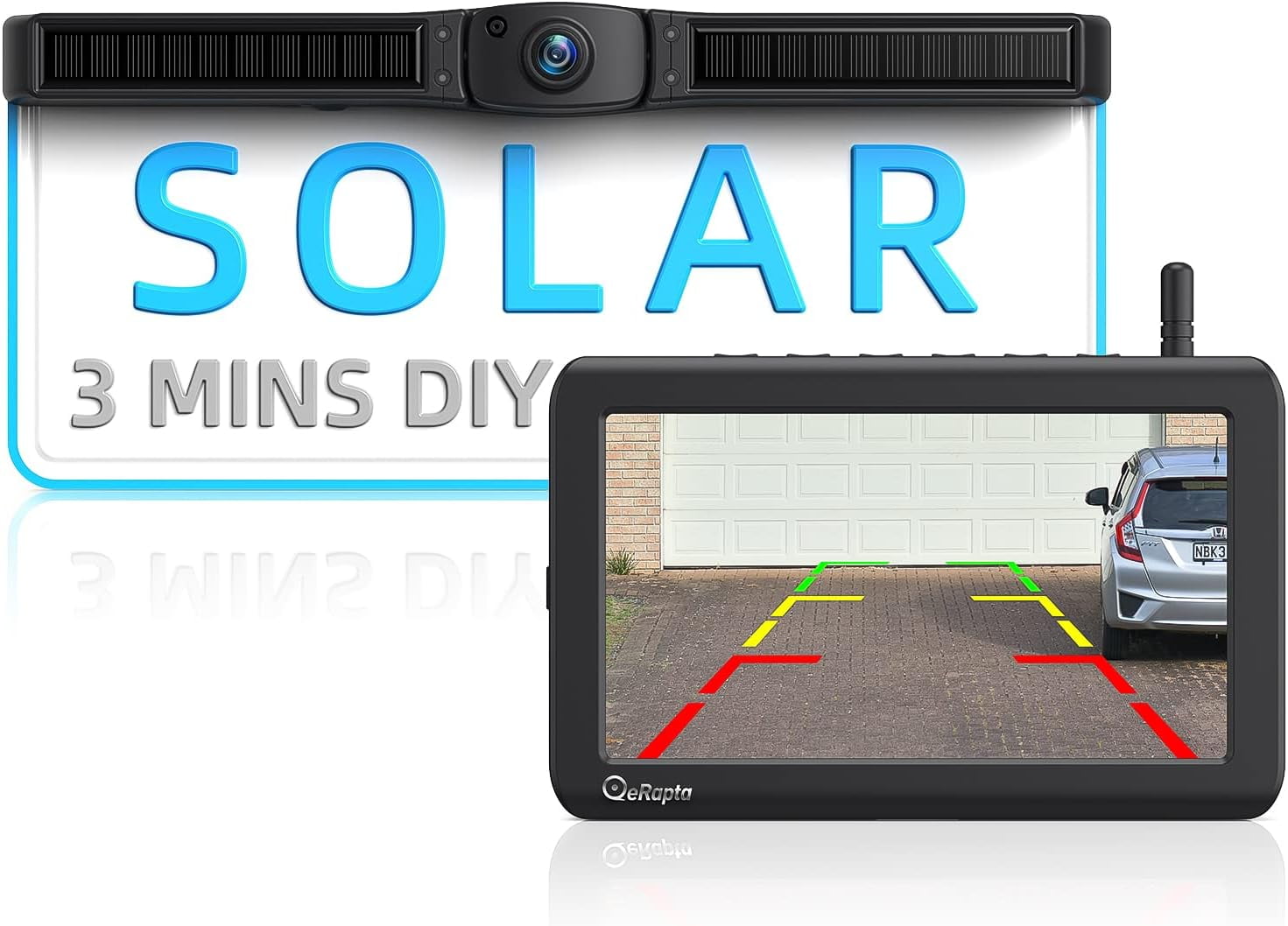  Nuoenx Solar Wireless Backup Camera for RV, 3Mins No