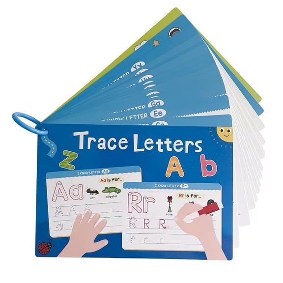 Erasable Alphabet Tracing Cards A-Z Uppercase Lowercase for Kids