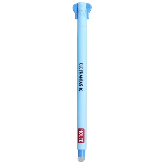 Erasable Animal-Themed Ballpoint Pen, 0.7mm Point with Thermal Ink, Elephant Design, Multicolor Plastic, 5.91 x 0.39 in, 1 Pen