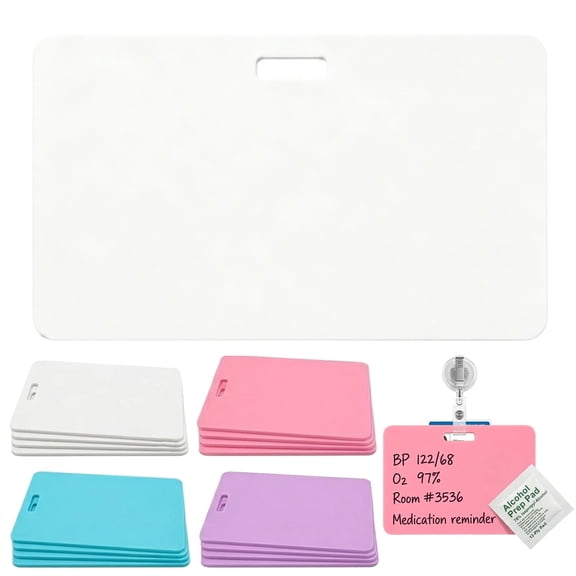 Erasable Badge Note, Erasable Silicone Badge Note, Ballpoint Pen Write & Alcohol Erasure, Reusable ID Card Badges Reel Notepad, Portable Quick Note Taking Pad for Nurses, Doctors