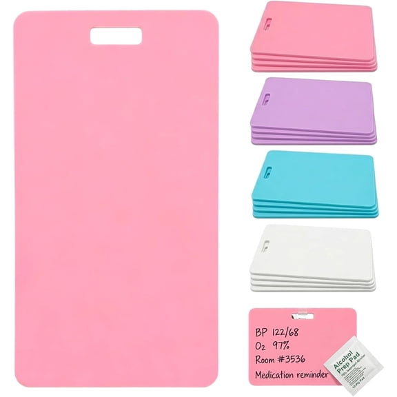 Erasable Badge Note – Erasable Silicone Badge Note with Ballpoint Pen – Reusable ID Card Badges Reel Notepad for Nurses and Doctors (Pink)