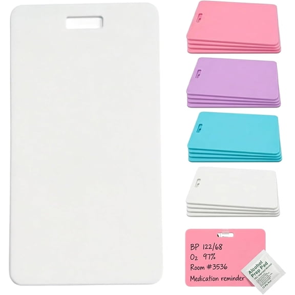 Erasable Badge Note – Erasable Silicone Badge Note with Ballpoint Pen – Reusable ID Card Badges Reel Notepad for Nurses and Doctors (White)