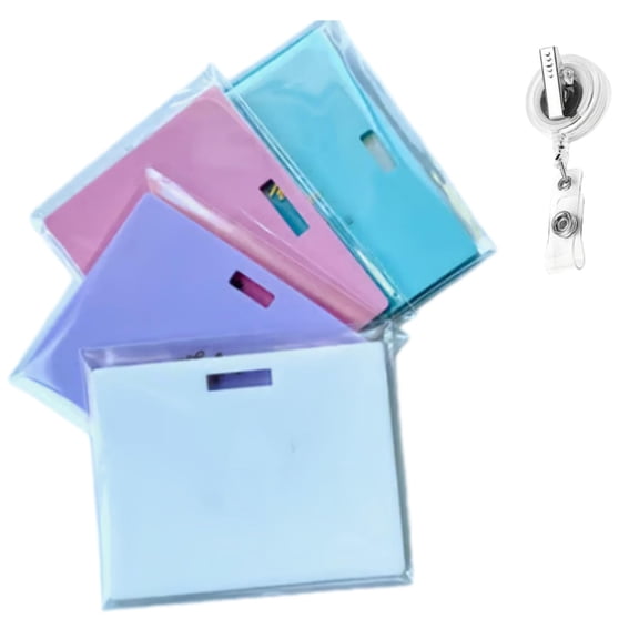 Erasable Badge Note, Reusable Mini Whiteboard Clipboard with ID Badge Clip, Pocket Sized Erasable Notepad Badge Accessory for Nurses (Vertical White)