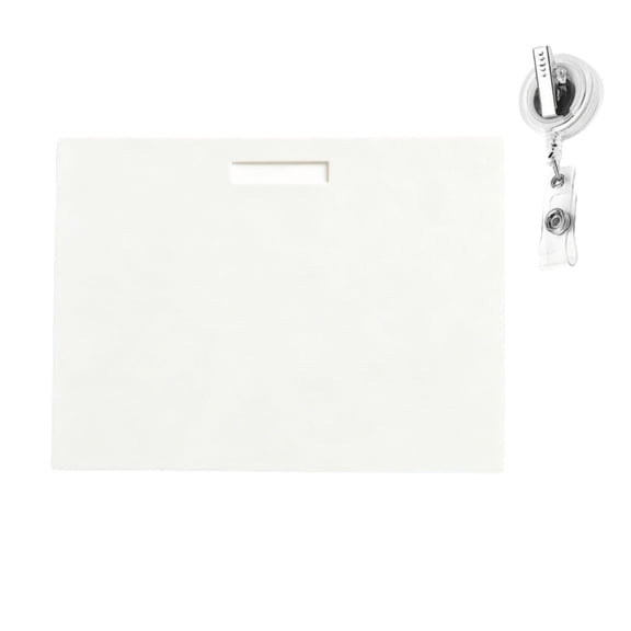 Erasable Badge Note, Reusable Mini Whiteboard Clipboard with ID Badge Clip, Pocket Sized Erasable Notepad Badge Accessory for Nurses (Vertical White)