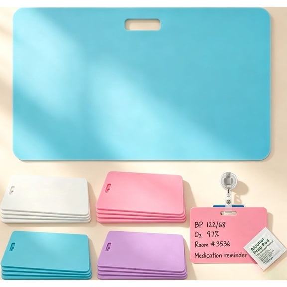 Erasable Badge Note – Reusable Silicone Badge Notepad for Nurses, Doctors, Ballpoint Pen Write & Alcohol Erasure