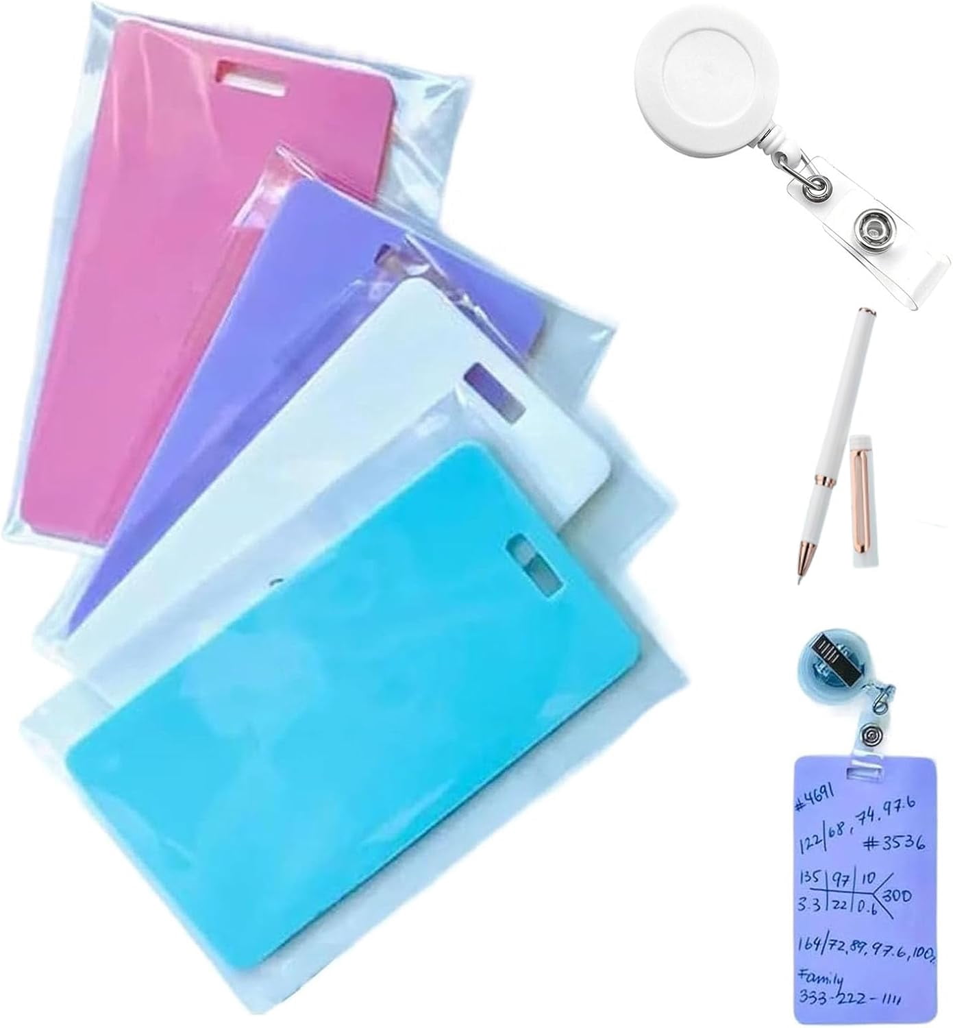 Erasable Badge Notes, Mini Erasable Whiteboard for ID Badge, Reusable ...