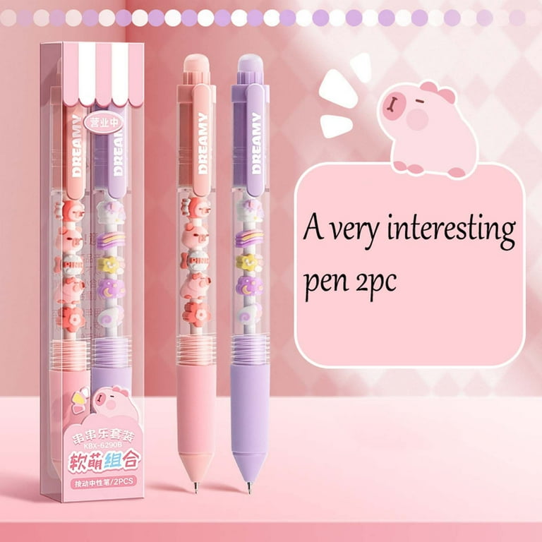 Erasable Ballpoint Pen Set, 2-Pack Kawaii Erasable Pens, Cute