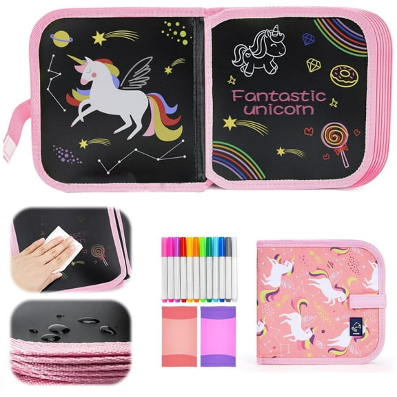 Erasable Book Doodle Set for 4 5 6 7 8 Year Old Kids,Reusable Magic Drawing Book for 4-10 Kids Road Trip Car Game Writing Painting Set for Boys and Girls Age 3 4 5 6 7