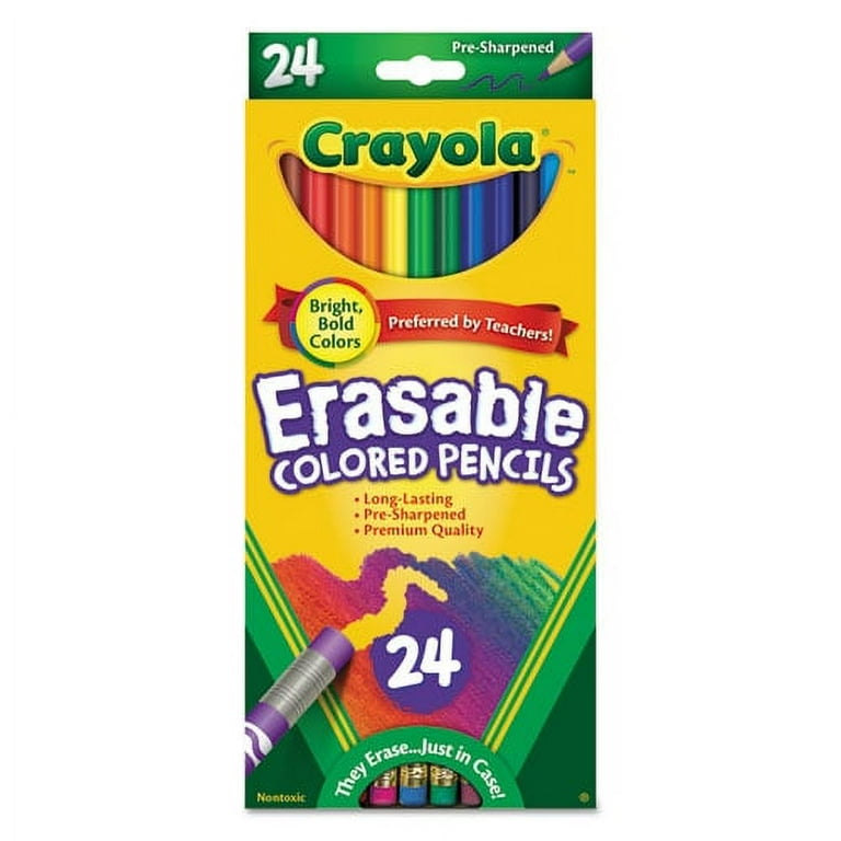 Erasable Color Pencil Set, 3.3 mm, 2B, Assorted Lead and Barrel Colors, 10/Pack