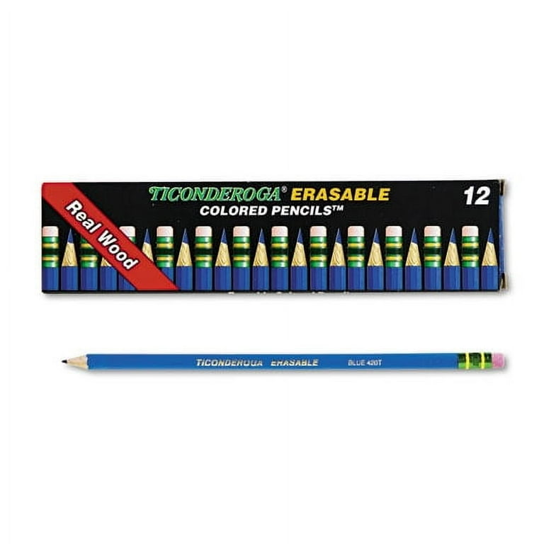 Erasable Colored Pencils, 2.6 mm, 2B, Blue Lead, Blue Barrel, Dozen Erasable Colored Pencils, 2.6 mm, 2B, Blue Lead, Blue Barrel, Dozen