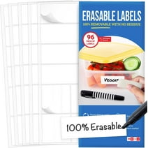 Erasable Food Labels - 96-Pack Removable, Freezer & Fridge Safe Labels