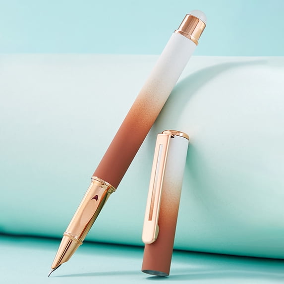 Erasable Fountain Pen, Thermal Ink Pens with 0.38mm Fine Nib, Refillable Pen with Eraser, Smooth Writing Metal Body Pen for Students Note-Taking Journaling
