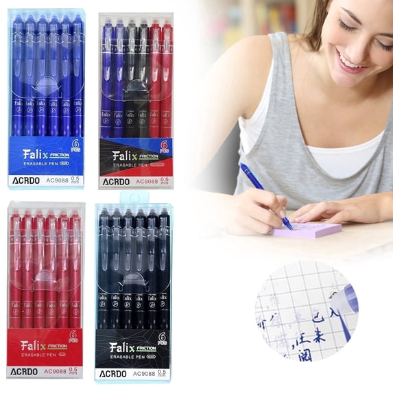24Pcs Erasable Gel Ink Pens, Retractable Pens Smooth Writing Pens 0.5mm Fine Point Pen for Drawing Writing Planner and Study