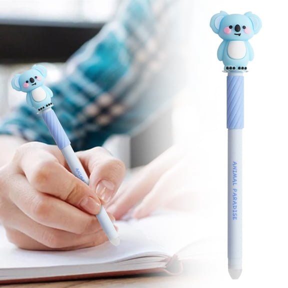 Erasable Gel Pens,0.5mm Cute Animal Design,Blue Ink,5ml,1PC ()